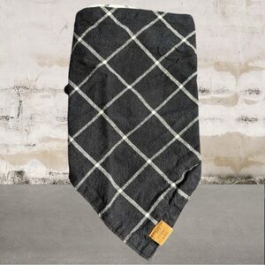 The Foggy Dog Black and Cream Checkered Towel